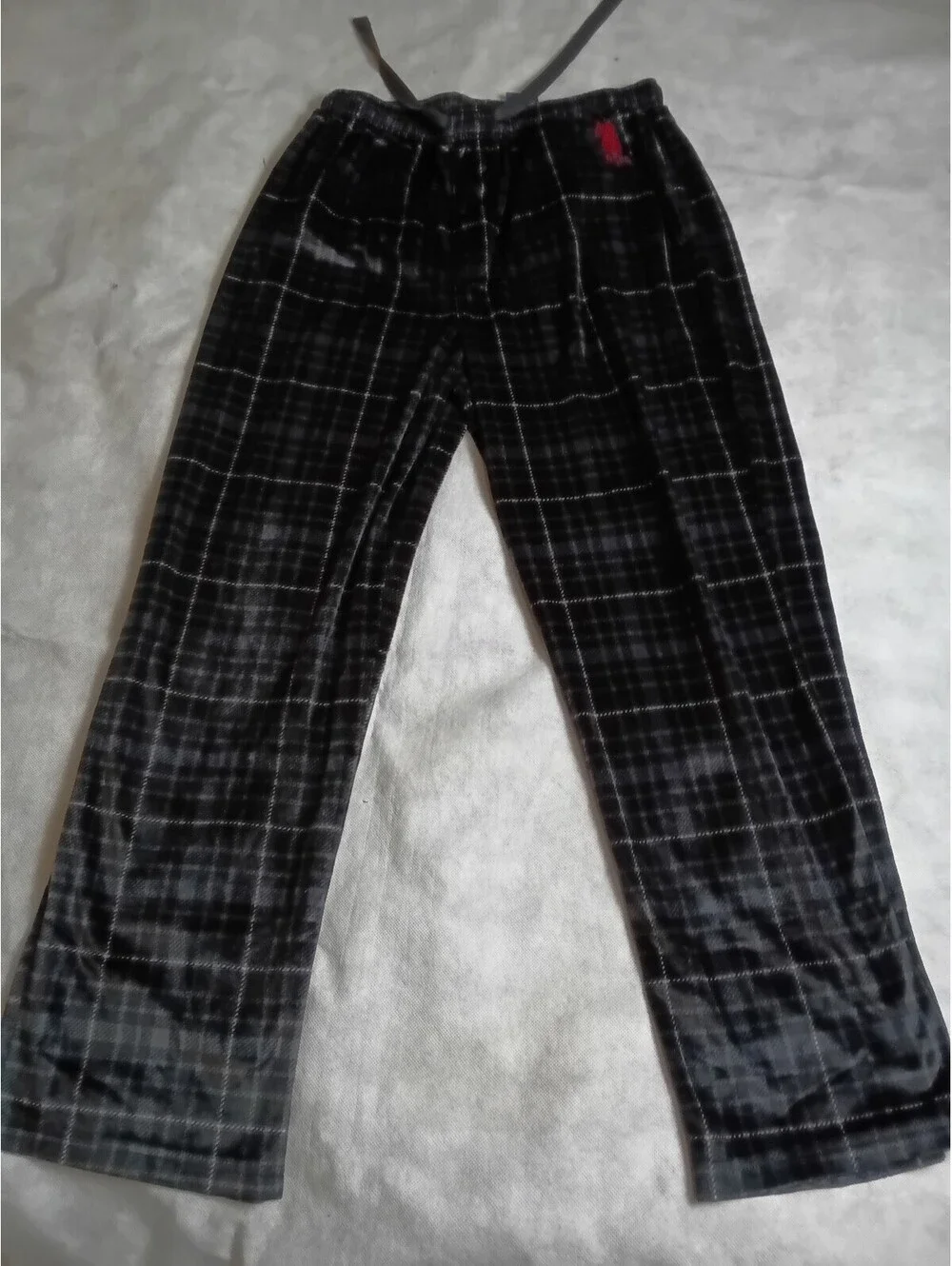 U.S. Polo Assn. Men's Black Plaid Sleepwear Lounge Pants Size L